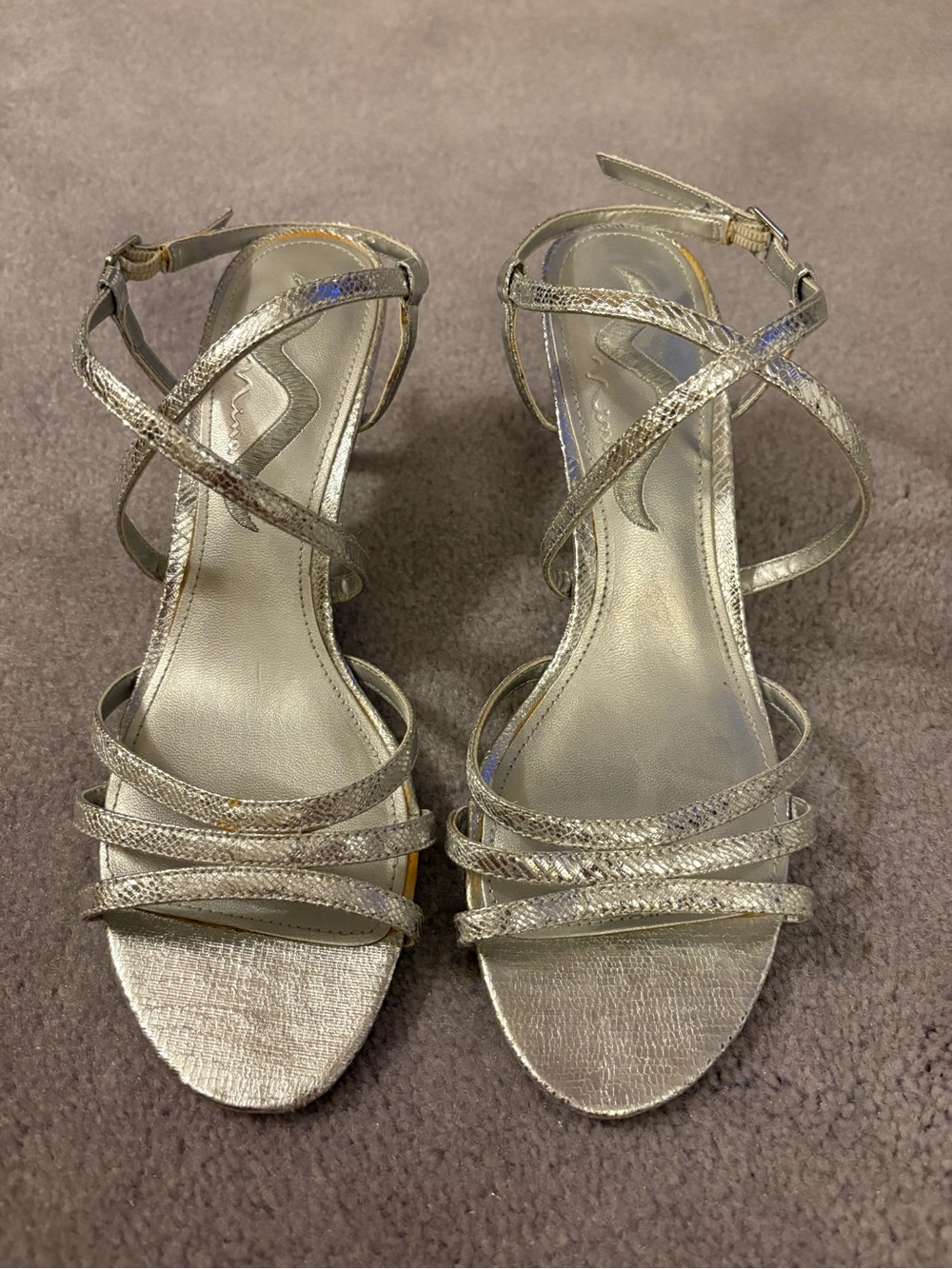 Nina Metallic Silver Strappy Women’s Sandals